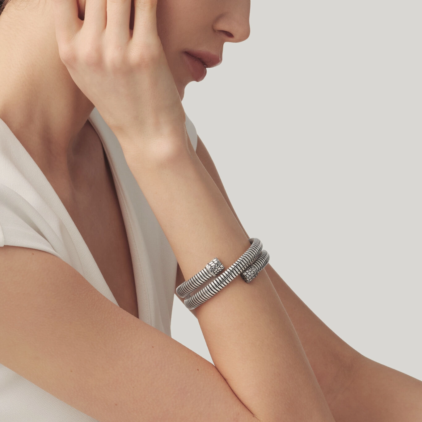 Bracciale Tubogas Croco Doppio indossato